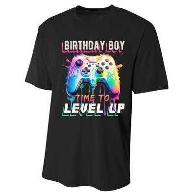 Birthday Boy Time To Level Up Video Game Birthday Party Performance Sprint T-Shirt