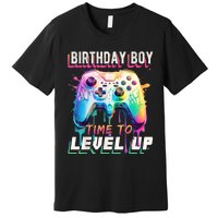 Birthday Boy Time To Level Up Video Game Birthday Party Premium T-Shirt