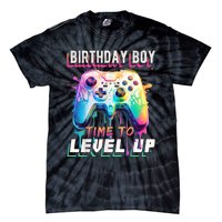 Birthday Boy Time To Level Up Video Game Birthday Party Tie-Dye T-Shirt