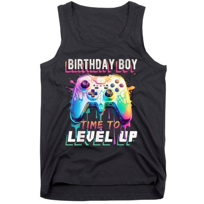 Birthday Boy Time To Level Up Video Game Birthday Party Tank Top