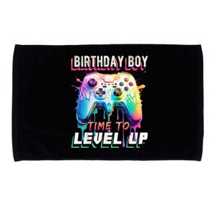 Birthday Boy Time To Level Up Video Game Birthday Party Microfiber Hand Towel