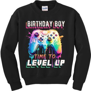 Birthday Boy Time To Level Up Video Game Birthday Party Kids Sweatshirt