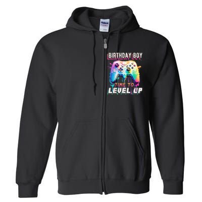 Birthday Boy Time To Level Up Video Game Birthday Party Full Zip Hoodie