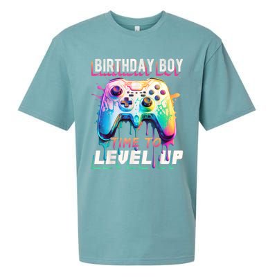 Birthday Boy Time To Level Up Video Game Birthday Party Sueded Cloud Jersey T-Shirt