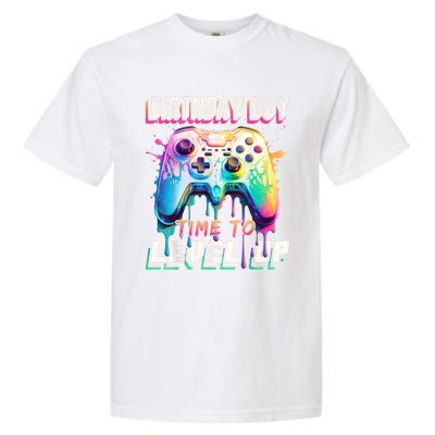 Birthday Boy Time To Level Up Video Game Birthday Party Garment-Dyed Heavyweight T-Shirt