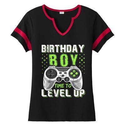 Birthday Boy Time To Level Up Video Game Birthday Gift Boy Ladies Halftime Notch Neck Tee