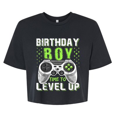 Birthday Boy Time To Level Up Video Game Birthday Gift Boy Bella+Canvas Jersey Crop Tee