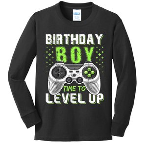 Birthday Boy Time To Level Up Video Game Birthday Gift Boy Kids Long Sleeve Shirt