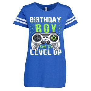 Birthday Boy Time To Level Up Video Game Birthday Gift Boy Enza Ladies Jersey Football T-Shirt