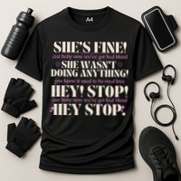 Bad Blood TS Yells At Security Guard Version Shes Fine Baby Now Cooling Performance Crew T-Shirt