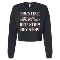 Bad Blood TS Yells At Security Guard Version Shes Fine Baby Now Cropped Pullover Crew