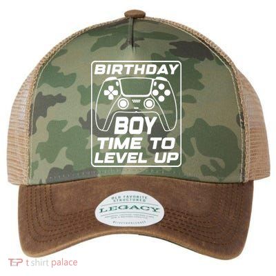 Birthday Boy Time To Level Up Funny Birthday Gamer Legacy Tie Dye Trucker Hat