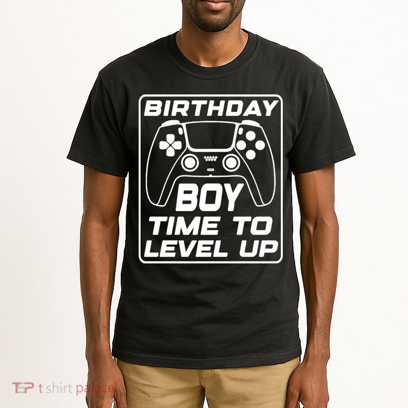 Birthday Boy Time To Level Up Funny Birthday Gamer Tall T-Shirt