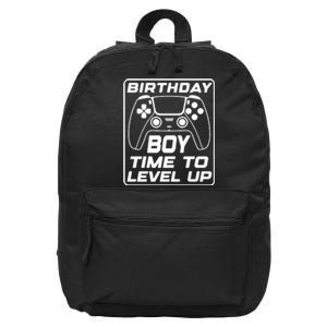 Birthday Boy Time To Level Up Funny Birthday Gamer 16 in Basic Backpack