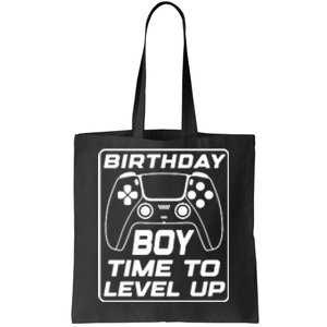 Birthday Boy Time To Level Up Funny Birthday Gamer Tote Bag