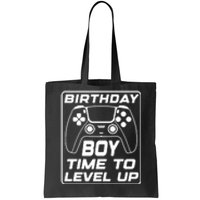 Birthday Boy Time To Level Up Funny Birthday Gamer Tote Bag