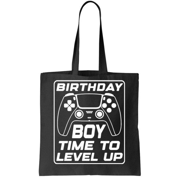 Birthday Boy Time To Level Up Funny Birthday Gamer Tote Bag