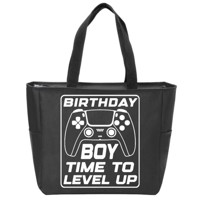 Birthday Boy Time To Level Up Funny Birthday Gamer Zip Tote Bag