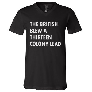 British Blew Thirteen Colonies 1776 V-Neck T-Shirt