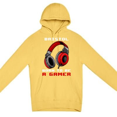 Bristol Born To Be A Gamer Personalized Gift Premium Pullover Hoodie