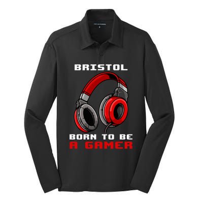 Bristol Born To Be A Gamer Personalized Gift Silk Touch Performance Long Sleeve Polo