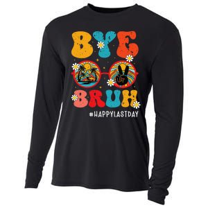 Bye Bruh Teacher Happy Last Day of School Hello Summer Funny Cooling Performance Long Sleeve Crew