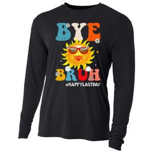 Bye Bruh Teacher Happy Last Day of School Hello Summer Funny Cooling Performance Long Sleeve Crew