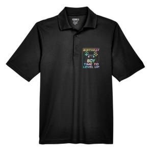 Birthday Boy Time To Level Up Funny Birthday Gamer Men's Origin Performance Pique Polo