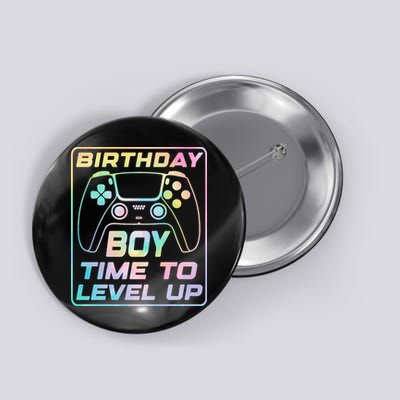 Birthday Boy Time To Level Up Funny Birthday Gamer Button