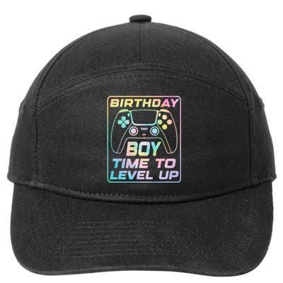 Birthday Boy Time To Level Up Funny Birthday Gamer 7-Panel Snapback Hat