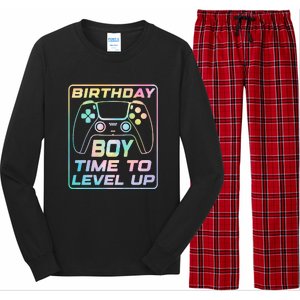 Birthday Boy Time To Level Up Funny Birthday Gamer Long Sleeve Pajama Set