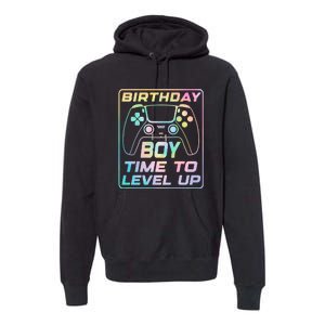 Birthday Boy Time To Level Up Funny Birthday Gamer Premium Hoodie