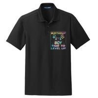 Birthday Boy Time To Level Up Funny Birthday Gamer Dry Zone Grid Polo