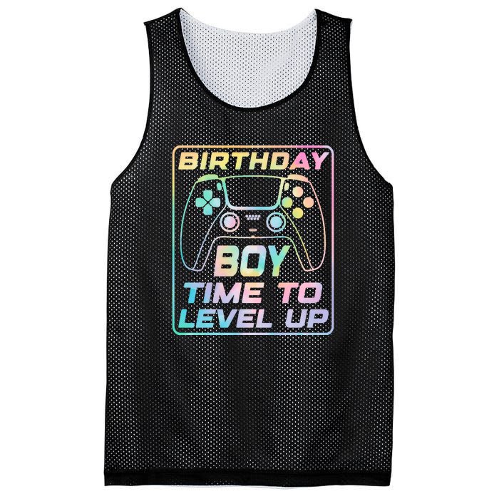 Birthday Boy Time To Level Up Funny Birthday Gamer Mesh Reversible Basketball Jersey Tank