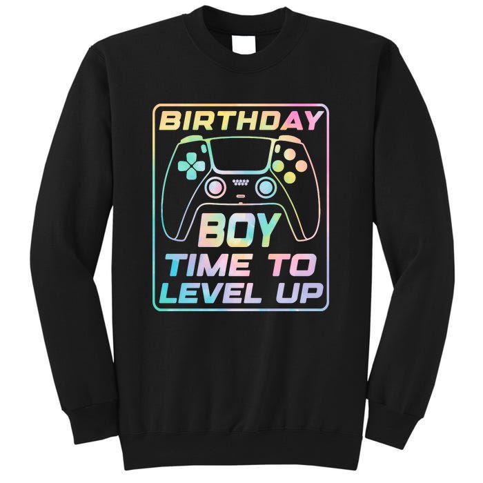 Birthday Boy Time To Level Up Funny Birthday Gamer Tall Sweatshirt