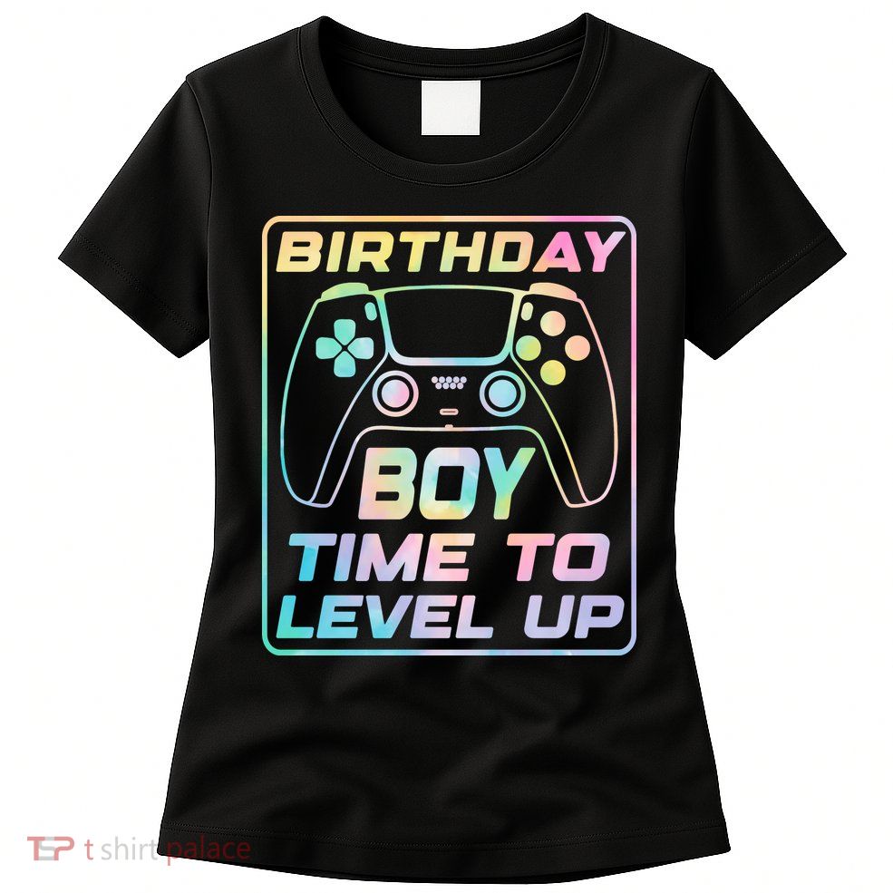 Birthday Boy Time To Level Up Funny Birthday Gamer Womens T-Shirt
