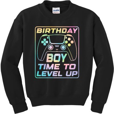 Birthday Boy Time To Level Up Funny Birthday Gamer Kids Sweatshirt