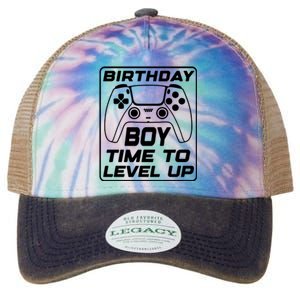 Birthday Boy Time To Level Up Funny Birthday Gamer Legacy Tie Dye Trucker Hat