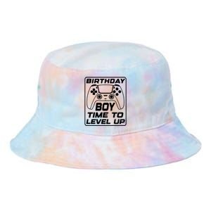 Birthday Boy Time To Level Up Funny Birthday Gamer Tie Dye Newport Bucket Hat