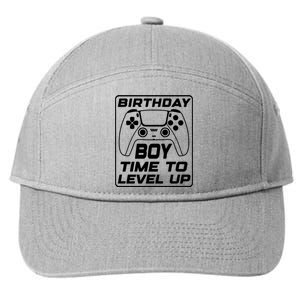 Birthday Boy Time To Level Up Funny Birthday Gamer 7-Panel Snapback Hat