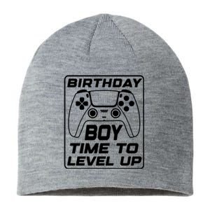 Birthday Boy Time To Level Up Funny Birthday Gamer Sustainable Beanie