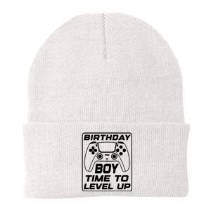 Birthday Boy Time To Level Up Funny Birthday Gamer Knit Cap Winter Beanie