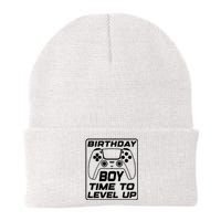 Birthday Boy Time To Level Up Funny Birthday Gamer Knit Cap Winter Beanie