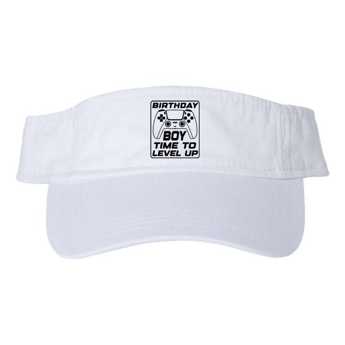 Birthday Boy Time To Level Up Funny Birthday Gamer Valucap Bio-Washed Visor