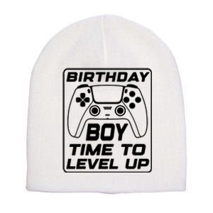 Birthday Boy Time To Level Up Funny Birthday Gamer Short Acrylic Beanie