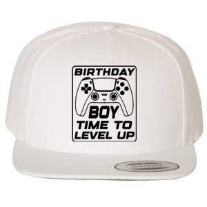 Birthday Boy Time To Level Up Funny Birthday Gamer Wool Snapback Cap