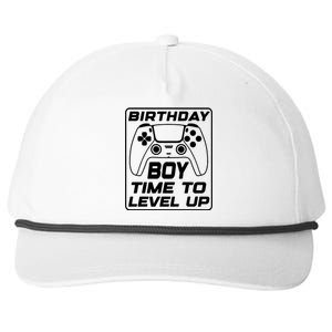 Birthday Boy Time To Level Up Funny Birthday Gamer Snapback Five-Panel Rope Hat