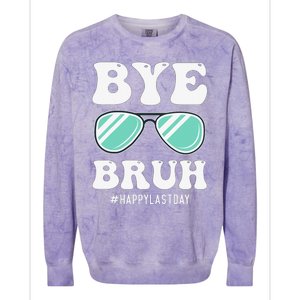 Bye Bruh Teacher Happy Last Day of School Hello Summer Funny Colorblast Crewneck Sweatshirt