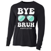 Bye Bruh Teacher Happy Last Day of School Hello Summer Funny Cooling Performance Long Sleeve Crew