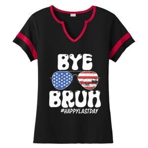 Bye Bruh Teacher Happy Last Day Of School Summer Ladies Halftime Notch Neck Tee